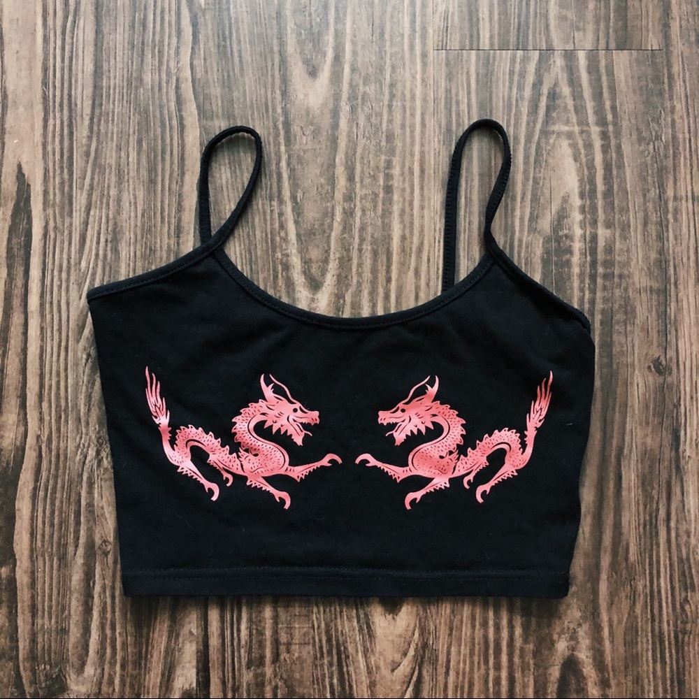 dragon print cropped top